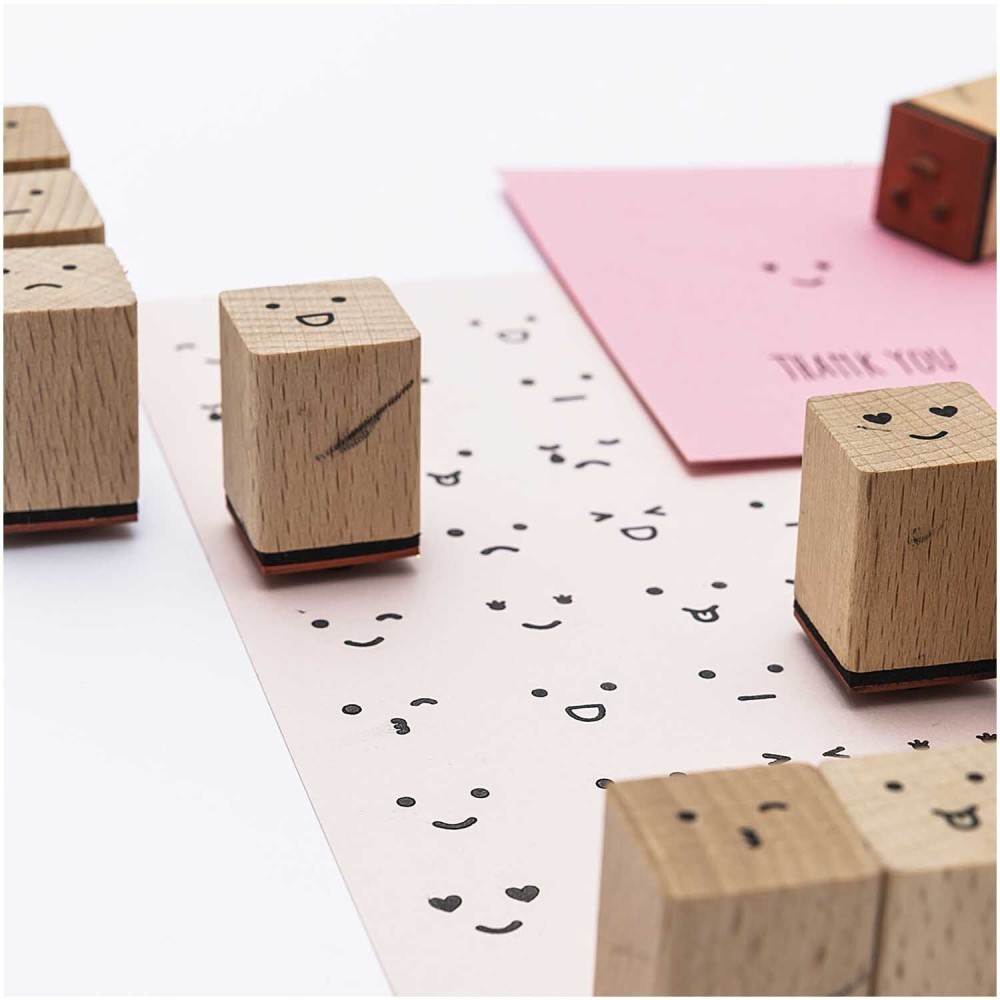 Set of wooden stamps Smile - Paper Poetry - 12 pcs.