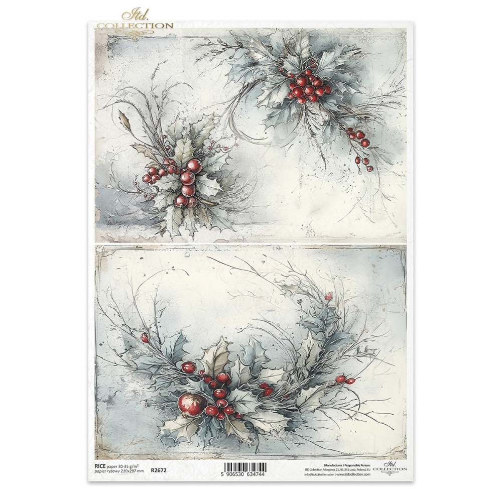 Papier do decoupage A4 - ITD Collection - ryżowy R2672