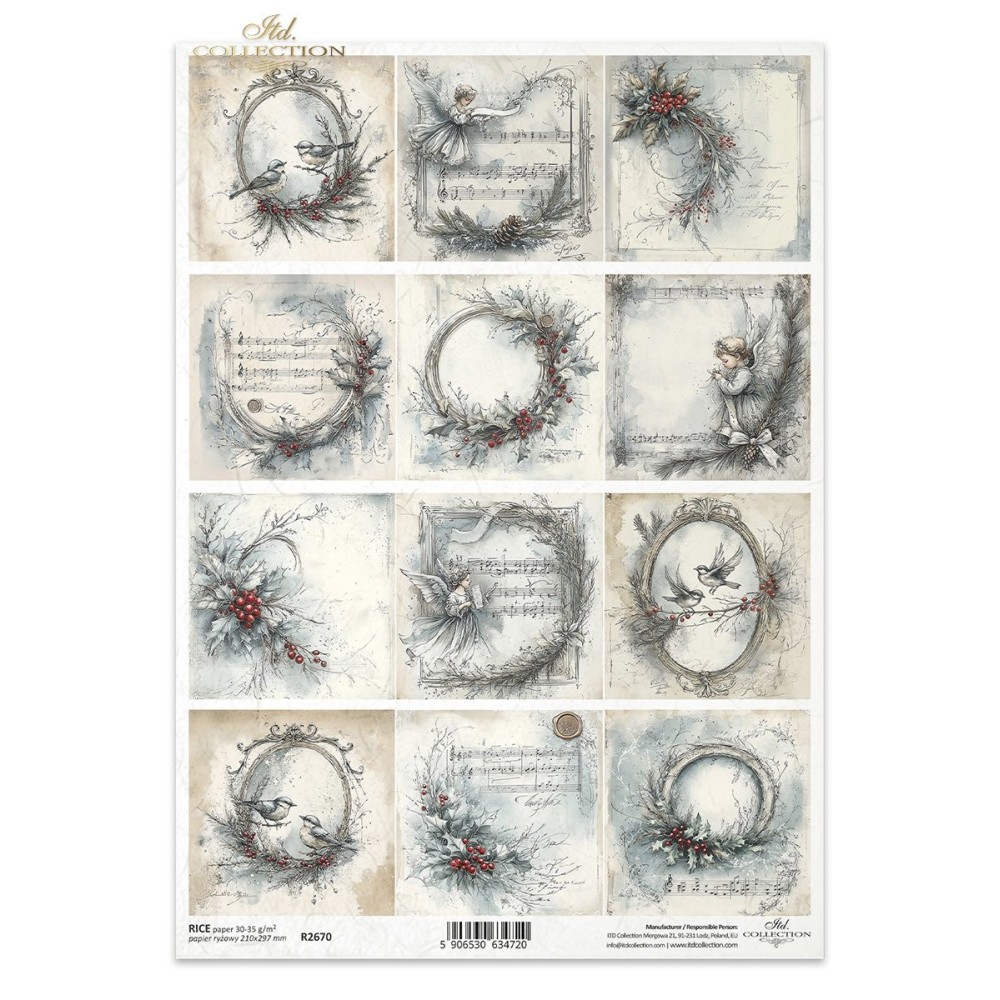 Decoupage rice paper A4 - ITD Collection - R2670