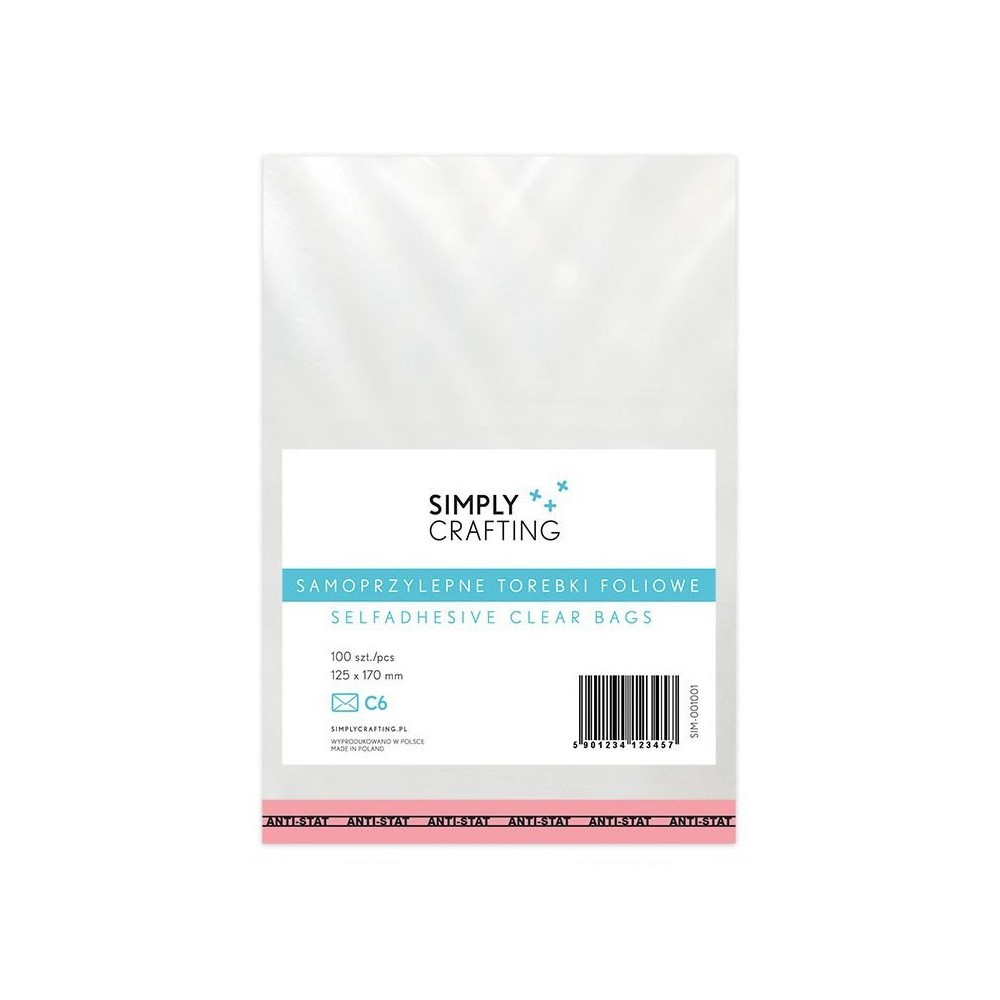 Self-adhesive foil plastic bags C6 100 pcs