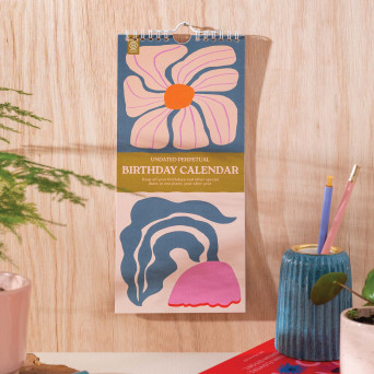 Wall undated calendar Les Fleurs Birthday - Good Tuesday