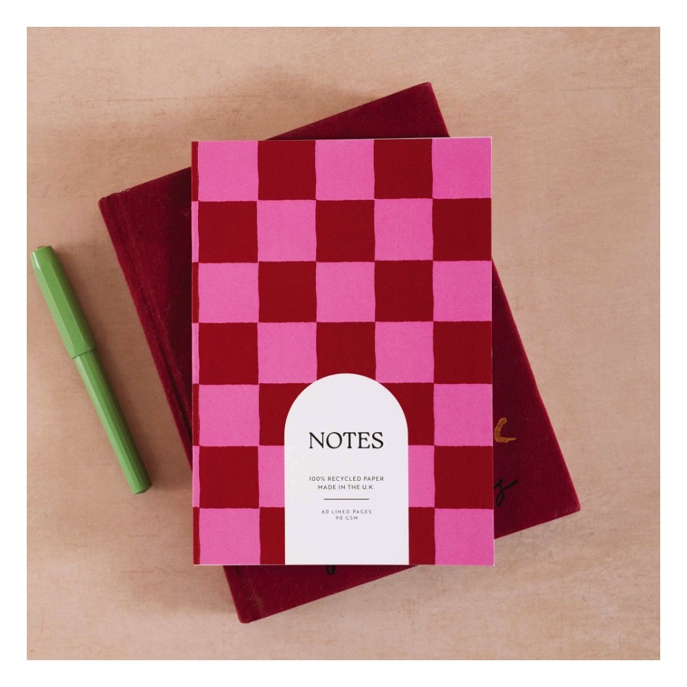 Notebook Burgundy Check A5 - Good Tuesday - softcover 90 g