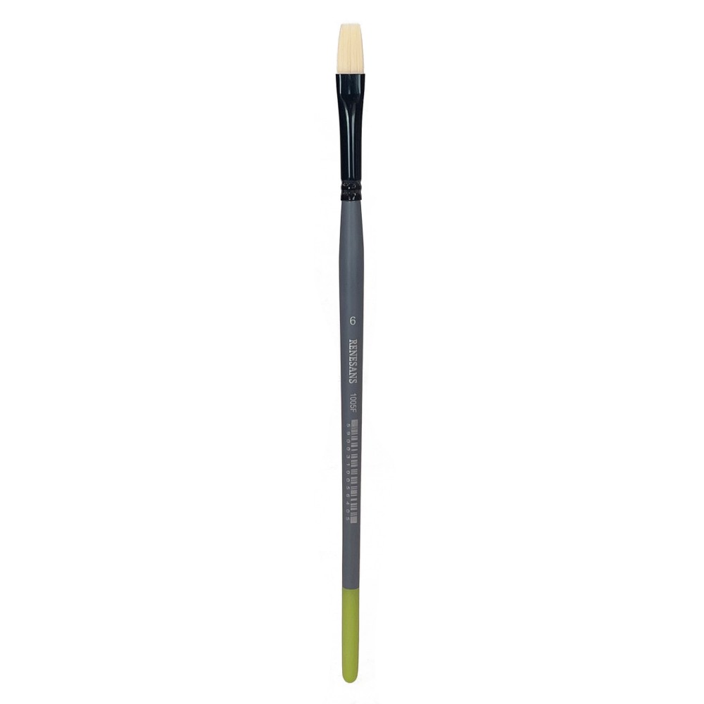 Flat synthetic bristle 1005F series brush - Renesans - no. 6
