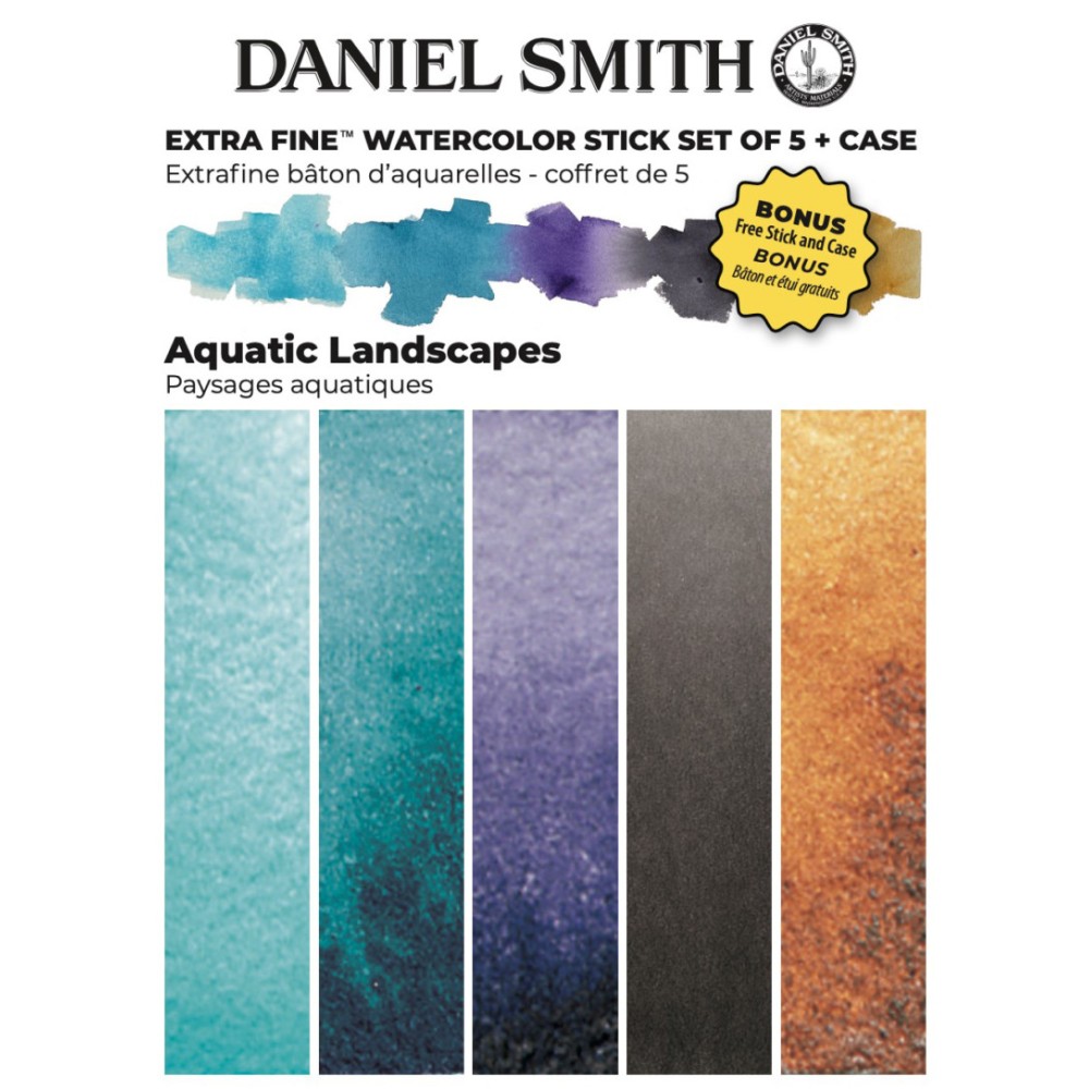 Zestaw akwareli Extra Fine Aquatic Landscapes w sztyfcie + Bonus - Daniel Smith - 5 szt.