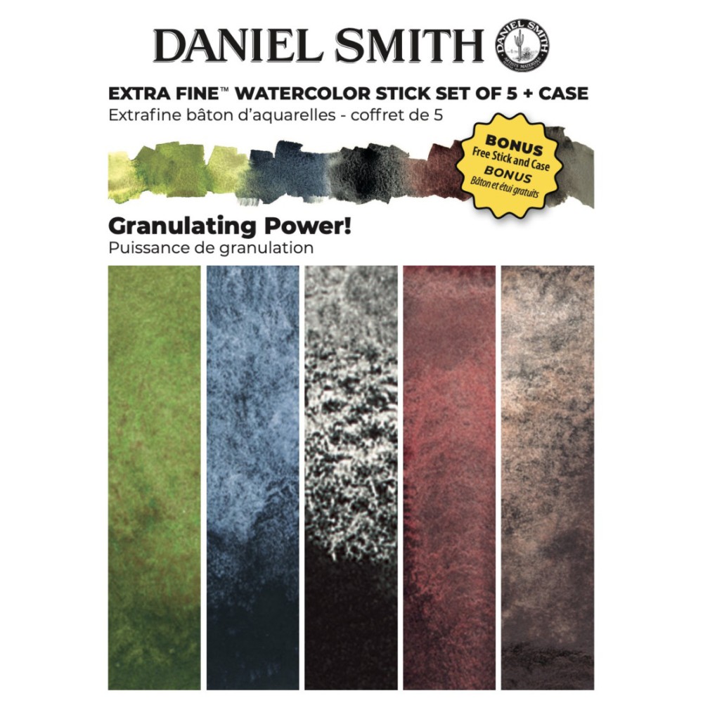Zestaw akwareli Extra Fine Granulating Power w sztyfcie + Bonus - Daniel Smith - 5 szt.