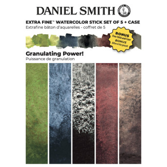 Zestaw akwareli Extra Fine Granulating Power w sztyfcie + Bonus - Daniel Smith - 5 szt.