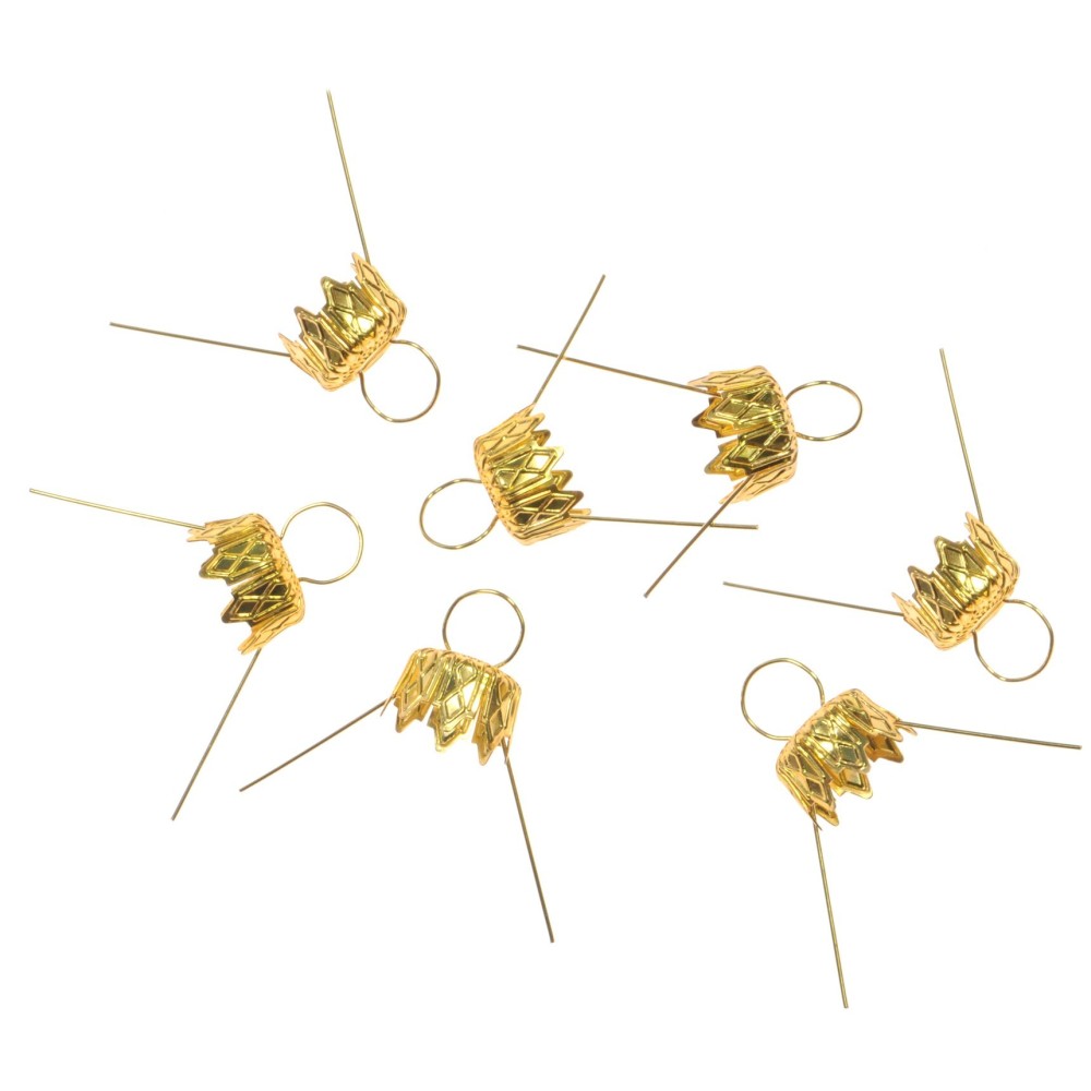 Bauble hanger - gold, 10 mm, 7 pcs.