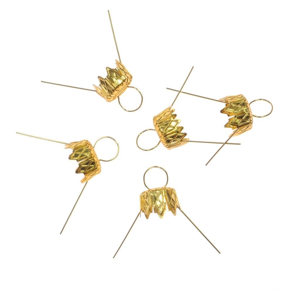 Bauble hanger - gold, 14 mm, 5 pcs.