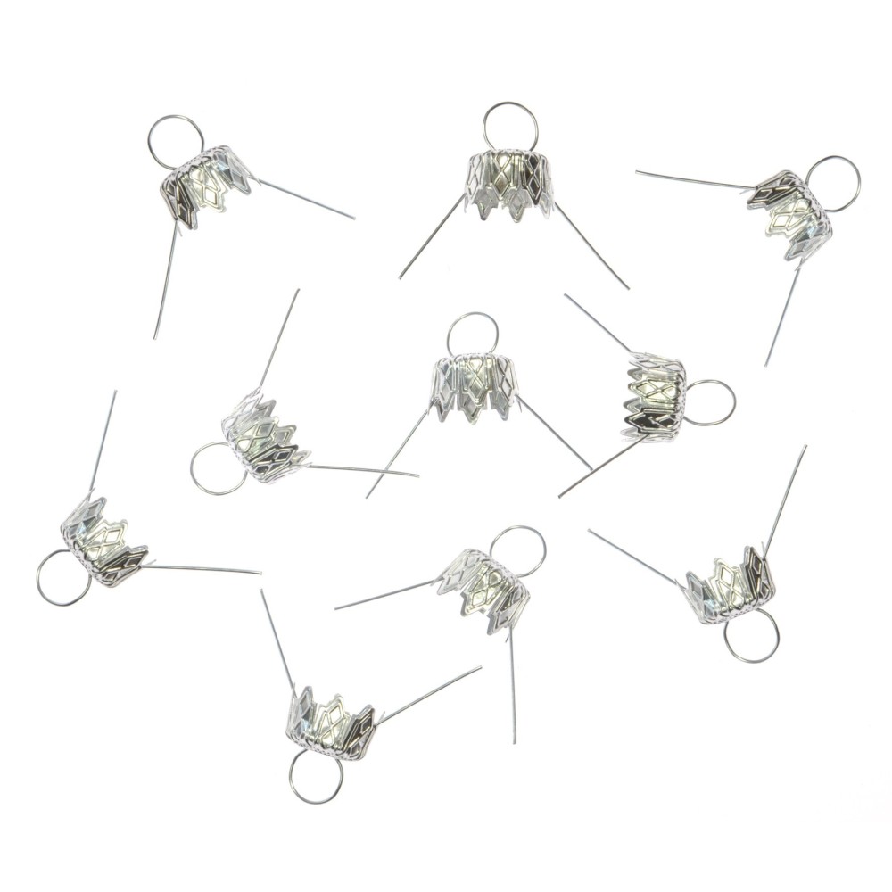 Bauble hanger - silver, 7 mm, 10 pcs.