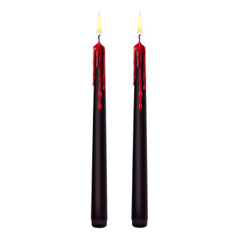 Halloween bleeding candles - black and red 25 cm 2 pcs.