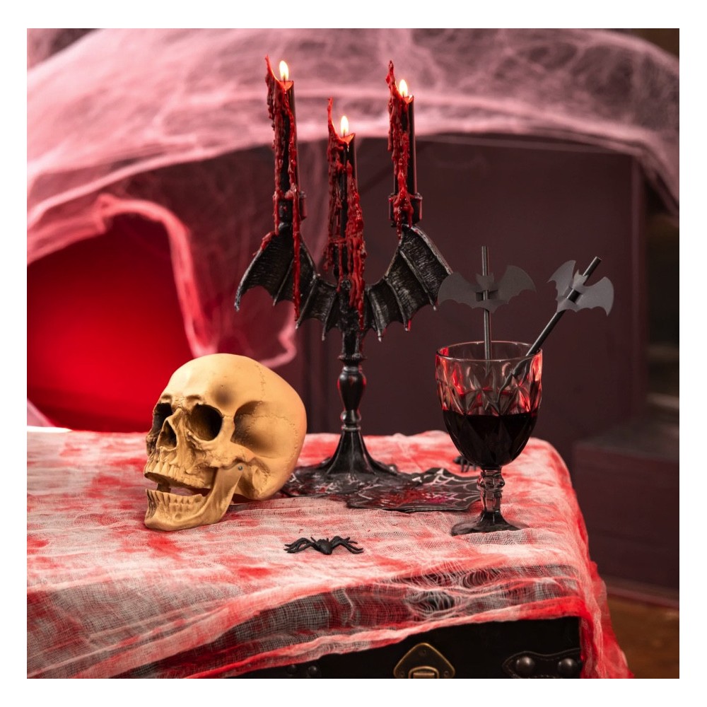 Krwawiące świece halloweenowe - czarno-czerwone 25 cm 2 szt.