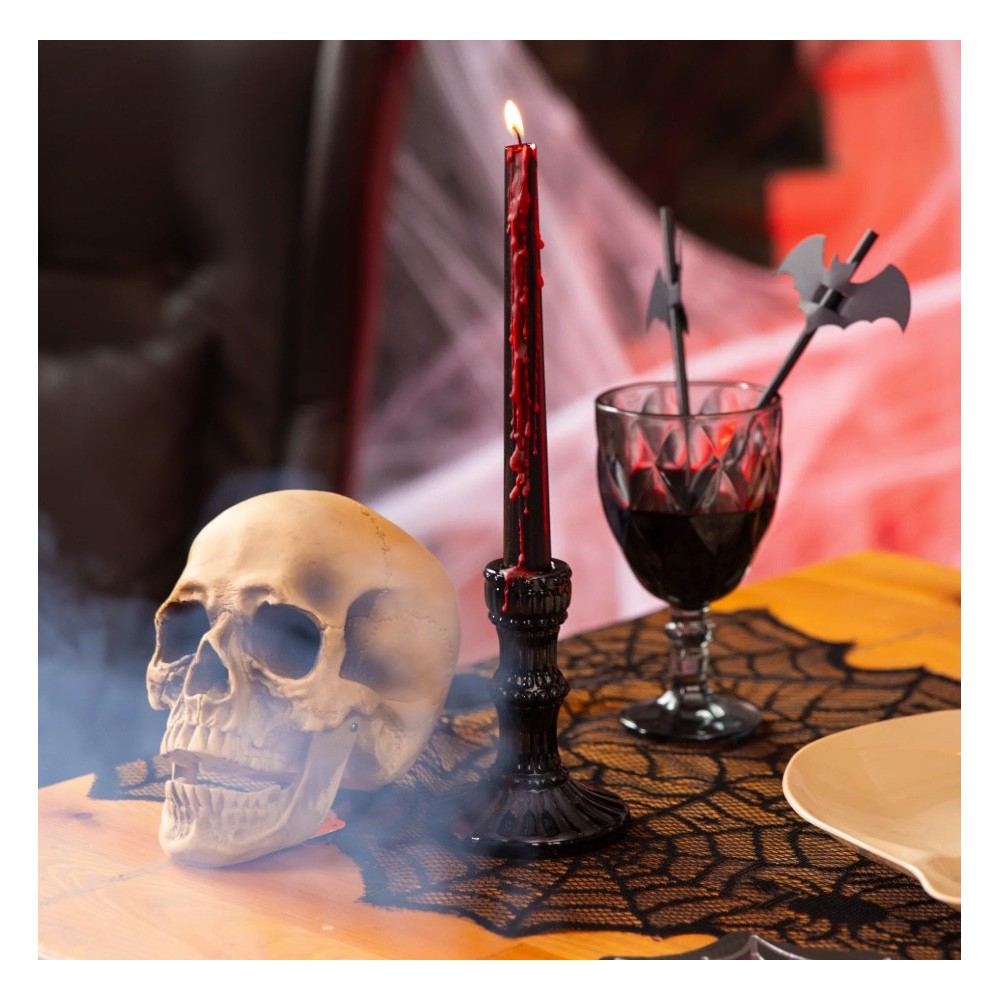 Halloween bleeding candles - black and red 25 cm 2 pcs.