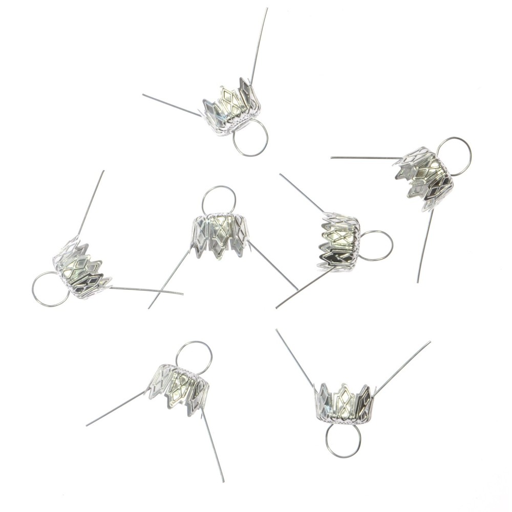 Bauble hanger - silver, 12 mm, 7 pcs.