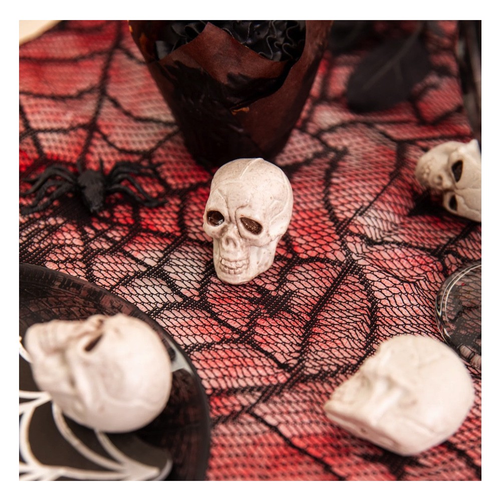 Dekoracja halloweenowa na stół Czaszki - 12 szt.