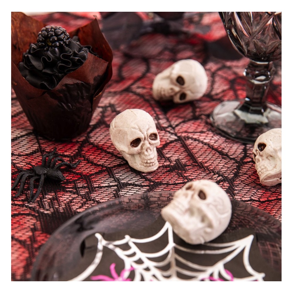Dekoracja halloweenowa na stół Czaszki - 12 szt.