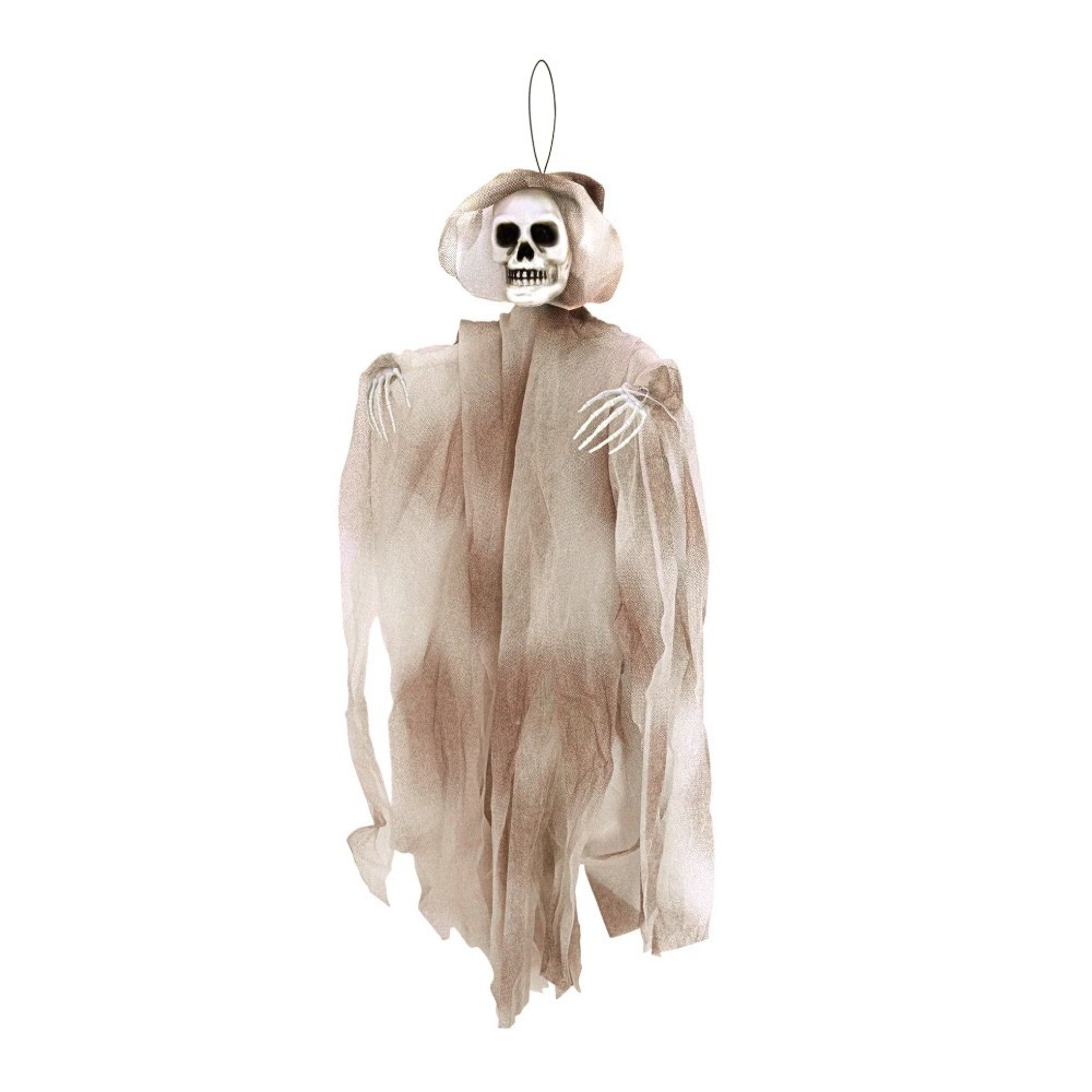 Dekoracja halloweenowa wisząca Szkielet - szary 90 cm