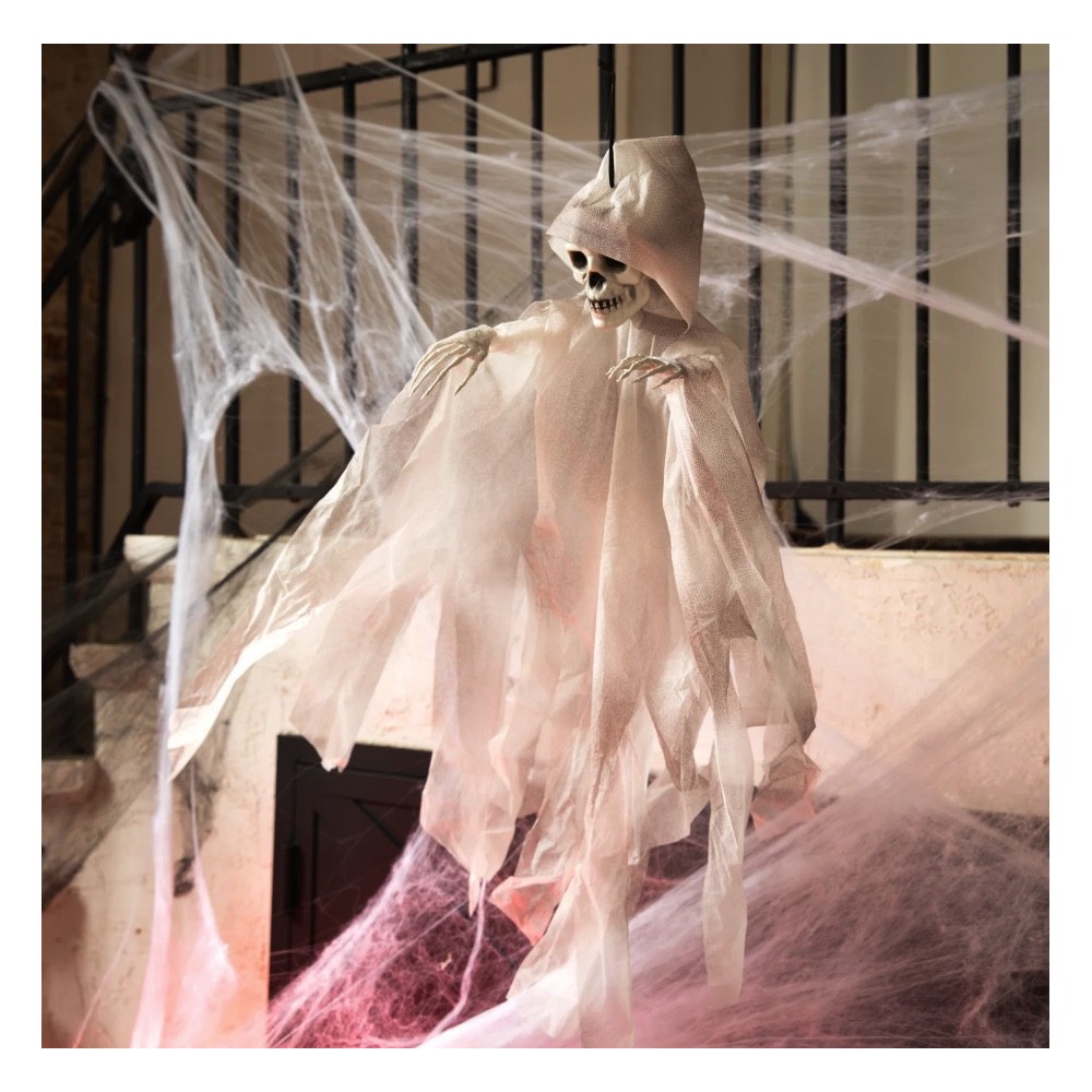 The hanging Halloween decoration Skeleton - grey 90 cm
