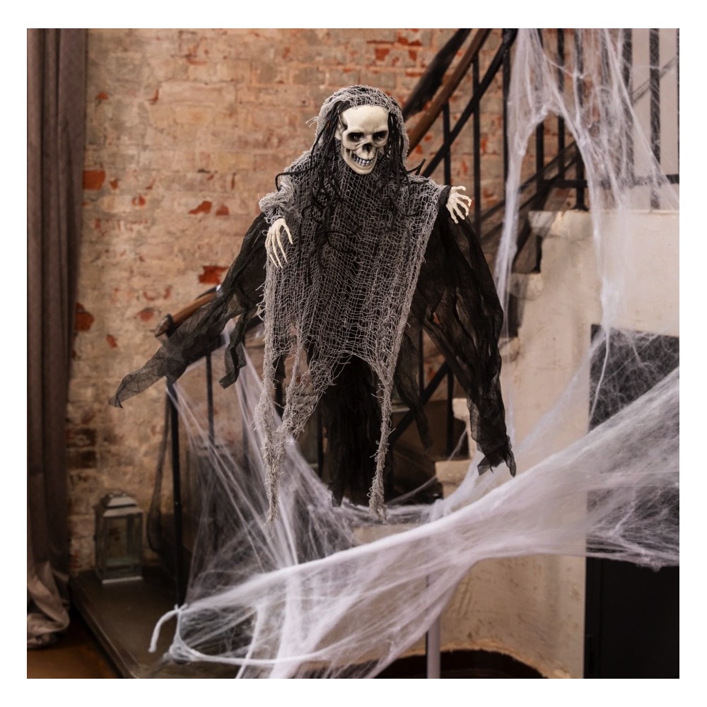 Dekoracja halloweenowa wisząca Kostucha - 90 cm