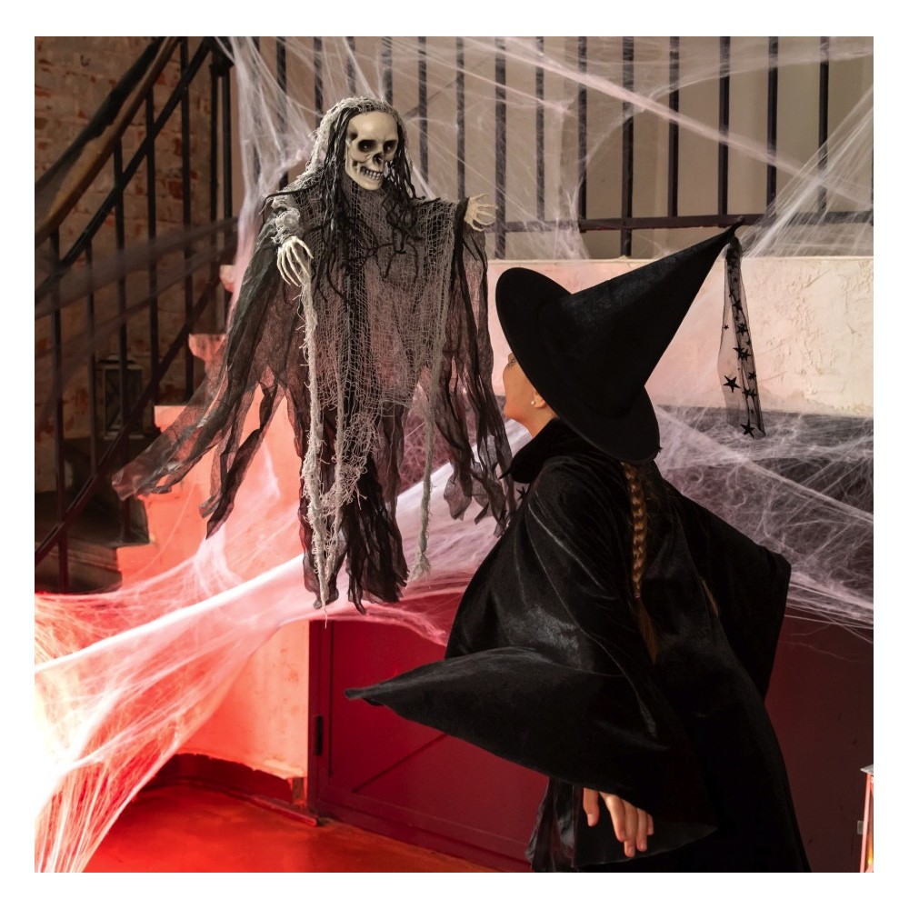 Dekoracja halloweenowa wisząca Kostucha - 90 cm
