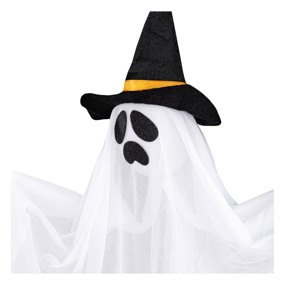Dekoracja halloweenowa wisząca Duch w kapeluszu - 50 cm