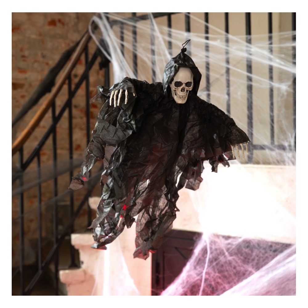 Dekoracja halloweenowa wisząca Szkielet - czarny 90 cm