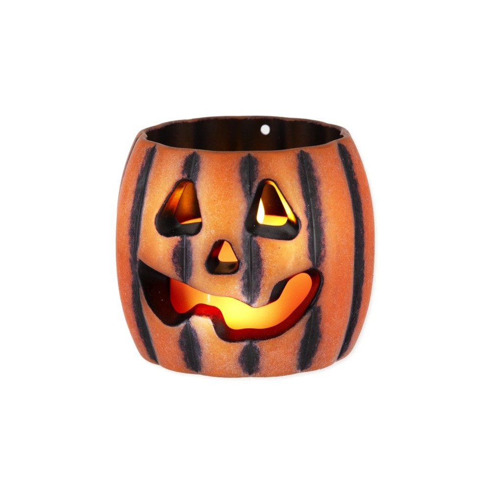 Lampion LED halloweenowy Dynia - pomarańczowy 5,5 cm
