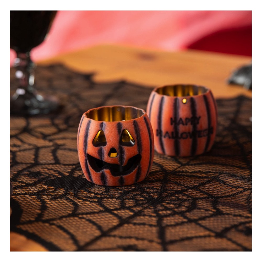 Lampion LED halloweenowy Dynia - pomarańczowy 5,5 cm