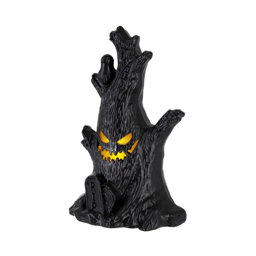 Halloween LED Tree Trunk lantern - black 11,5 cm