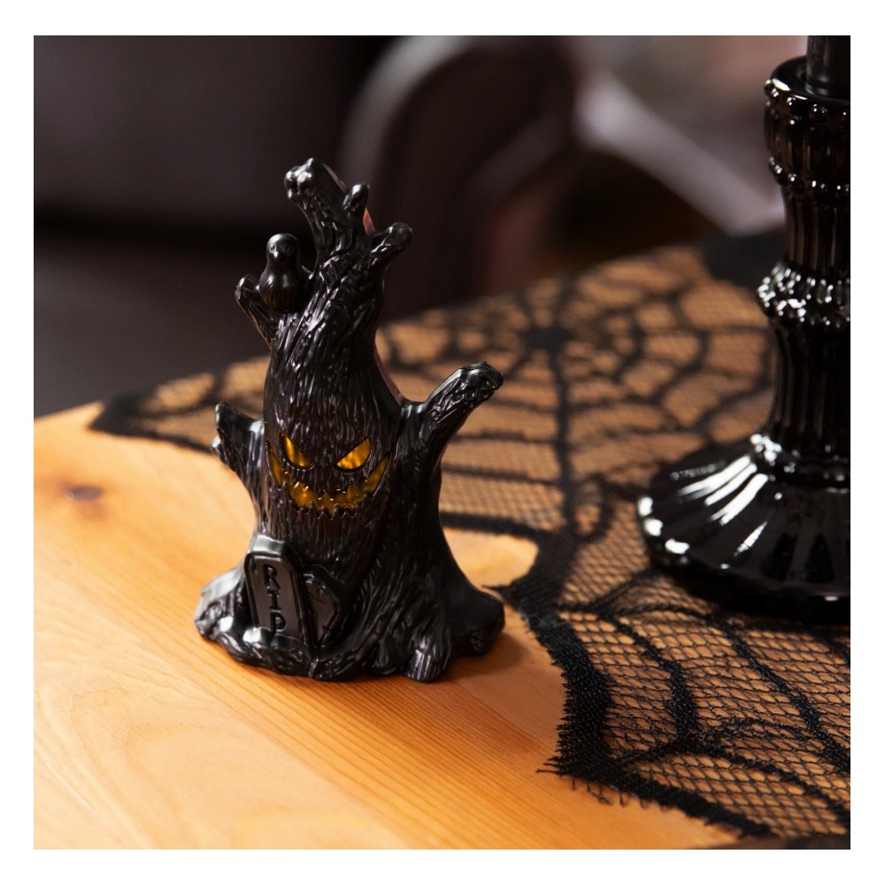 Halloween LED Tree Trunk lantern - black 11,5 cm