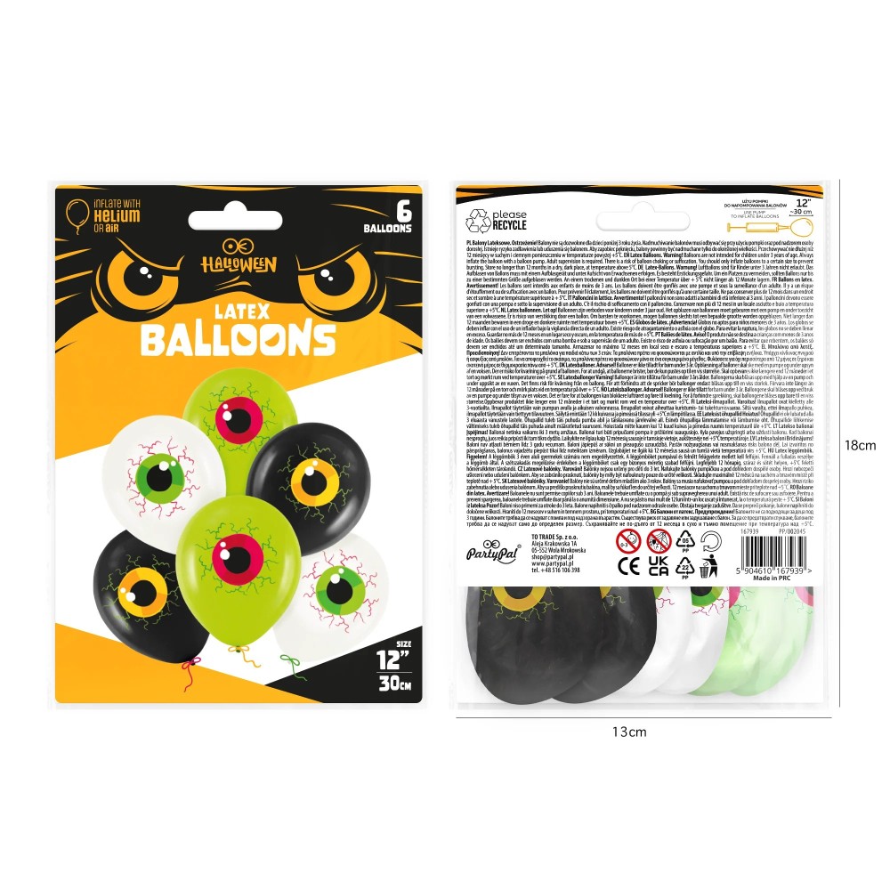 Halloween balloons Eyes - 6 pcs.