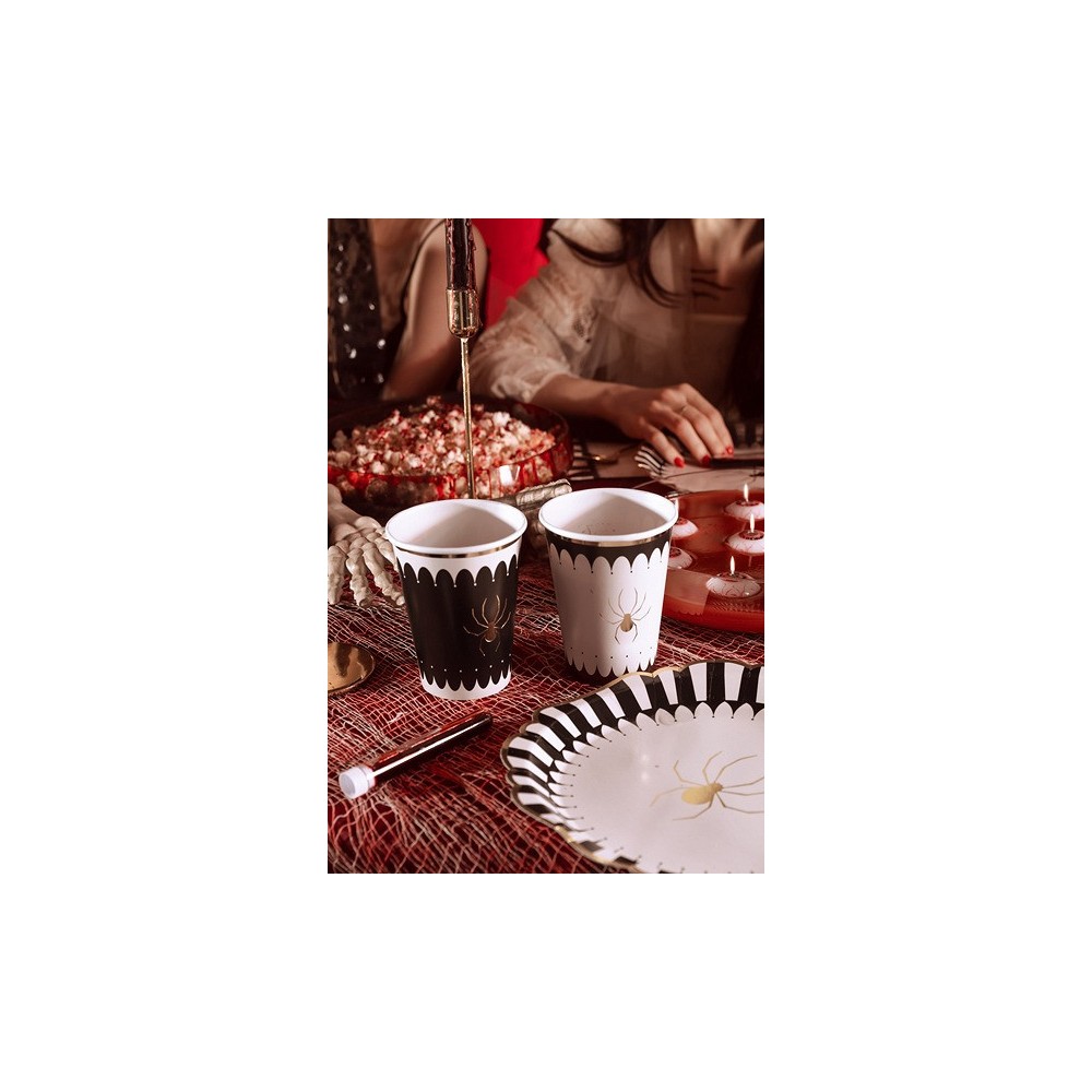 Halloween cups with a spider - 400 ml 6 pcs.