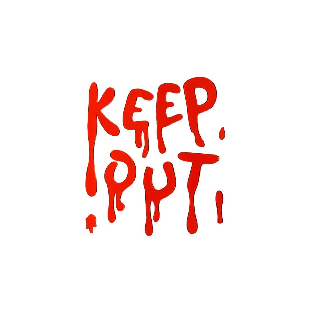 Halloween gel window stickers Keep Out - red