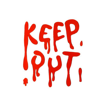 Halloween gel window stickers Keep Out - red