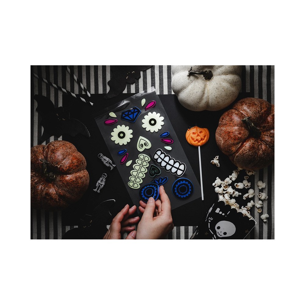 Halloweenowe żelowe naklejki na dynię - 2 szt.