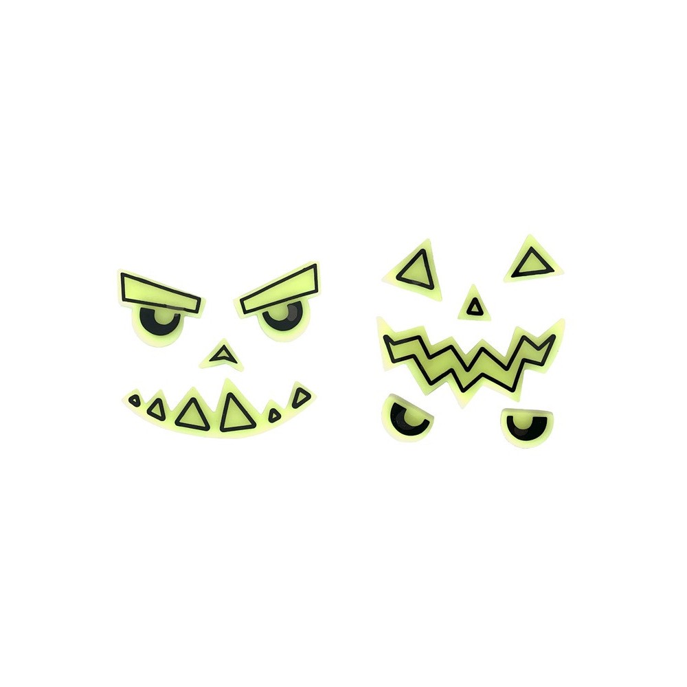 Halloween gel stickers for Pumpkin - faces 2 pcs.