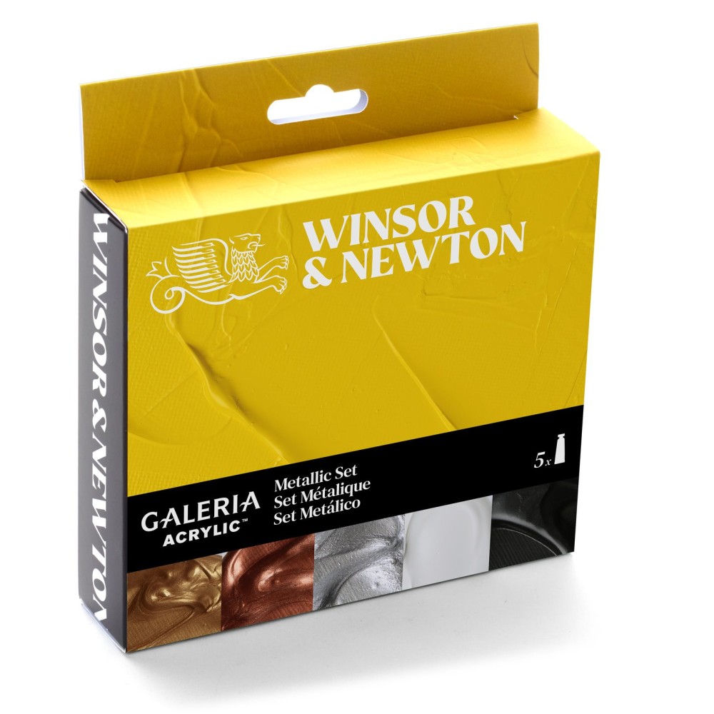 Zestaw farb akrylowych Galeria - Winsor & Newton - Metallic 6 szt.