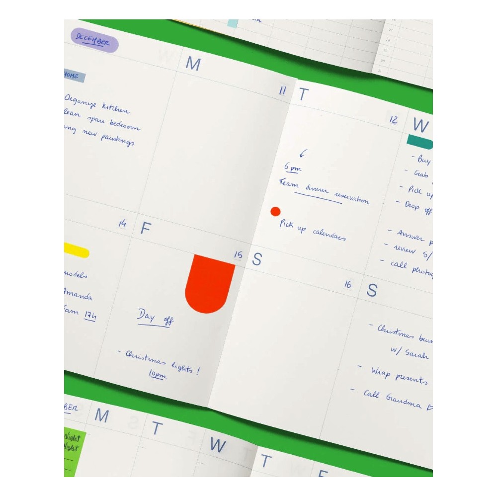 Time-block undated planner A5 - mishmash - Lucky Green