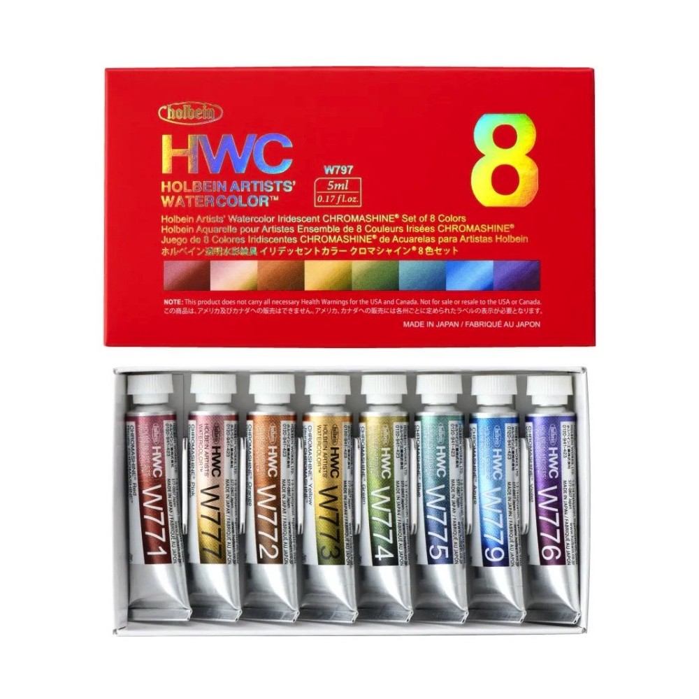 Zestaw akwareli Artists’ Watercolor Chromashine - Holbein - 5 ml x 8 szt.