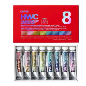 Zestaw akwareli Artists’ Watercolor Chroma Pearl - Holbein - 5 ml x 8 szt.