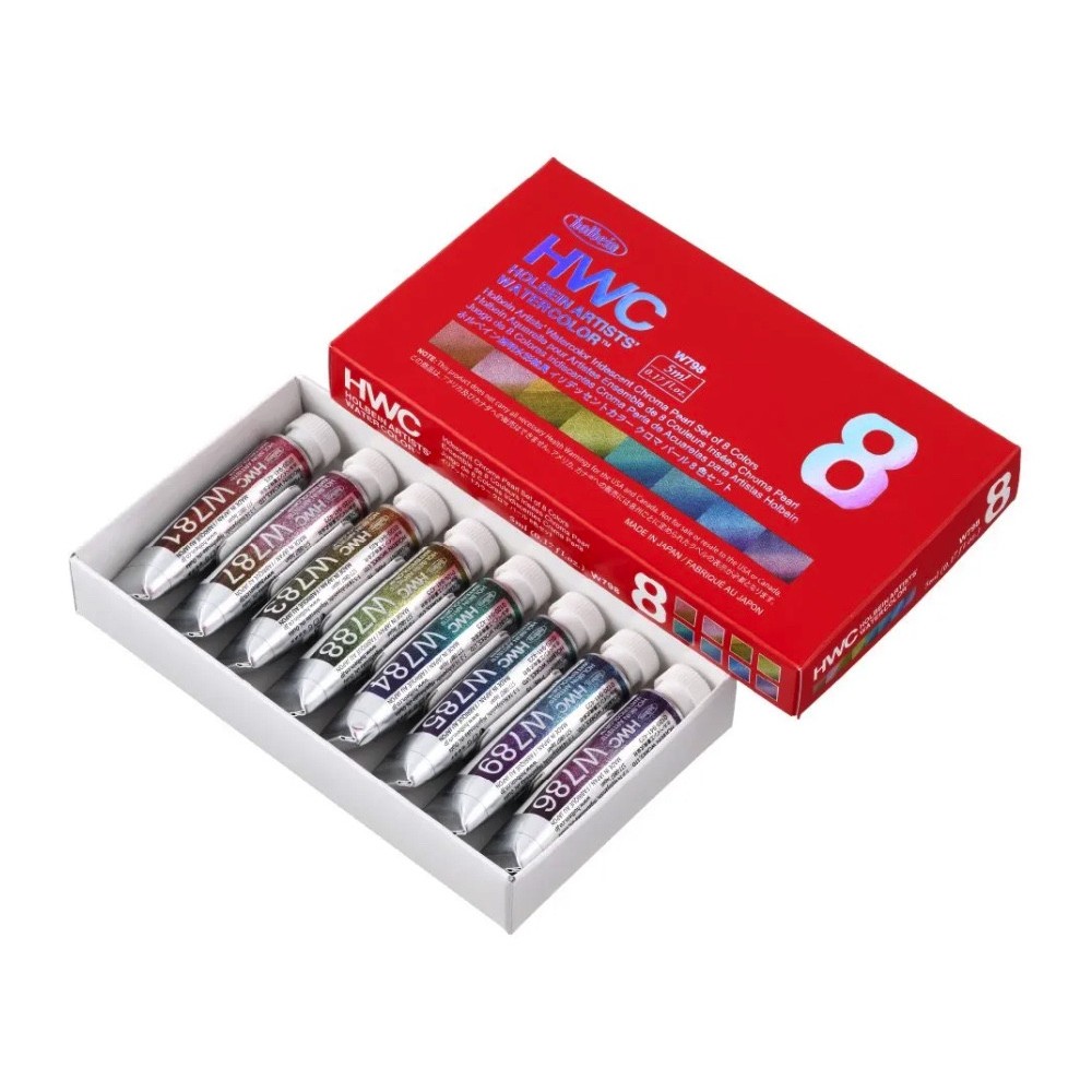 Zestaw akwareli Artists’ Watercolor Chroma Pearl - Holbein - 5 ml x 8 szt.