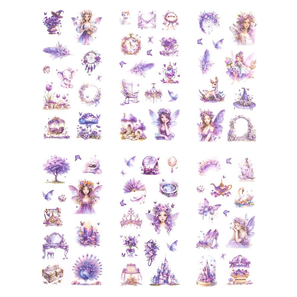 Foil stickers Fairies - DpCraft - Amethyst 6 sheets