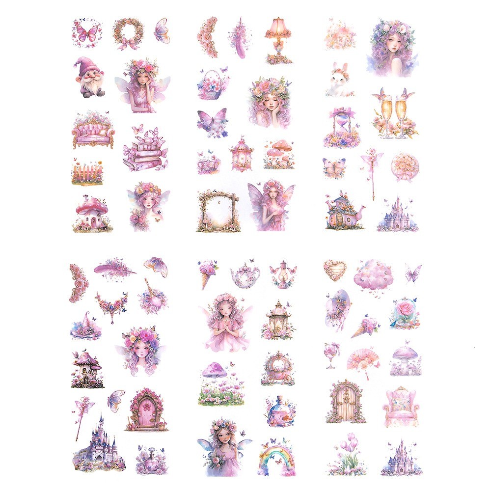 Naklejki foliowe Wróżki - DpCraft - Crystal Pink 6 ark.