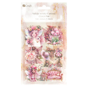 Glitter foil stickers Fairies - DpCraft - Pink 6 sheets