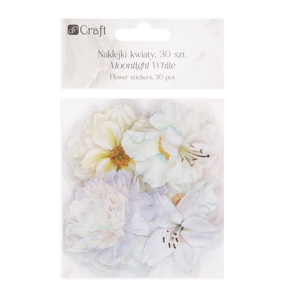 Naklejki foliowe Kwiaty - DpCraft - Moonlight White 30 szt.