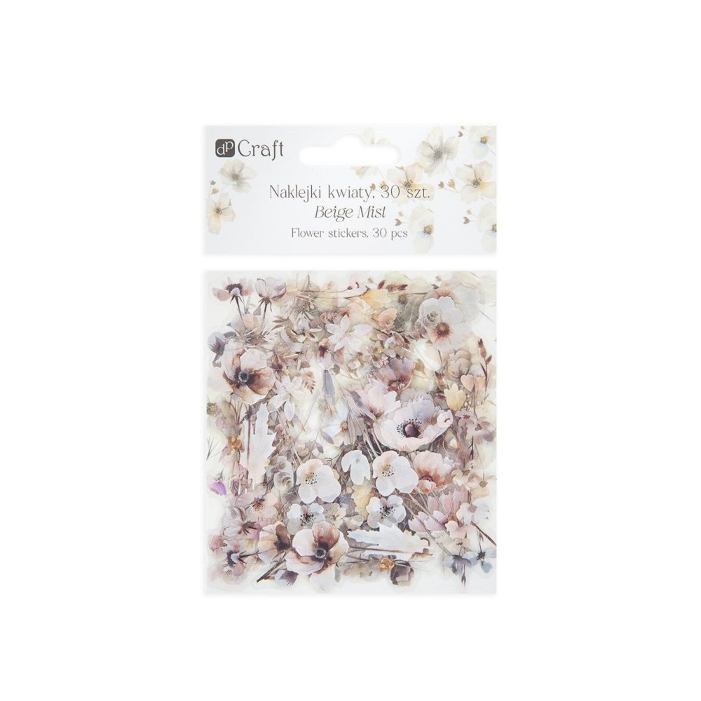 Naklejki foliowe Kwiaty - DpCraft - Beige Mist 30 szt.