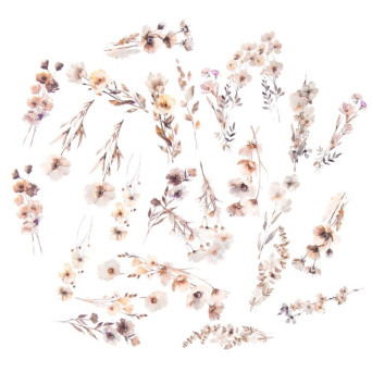 Foil stickers Flowers - DpCraft - Beige Mist 30 pcs.