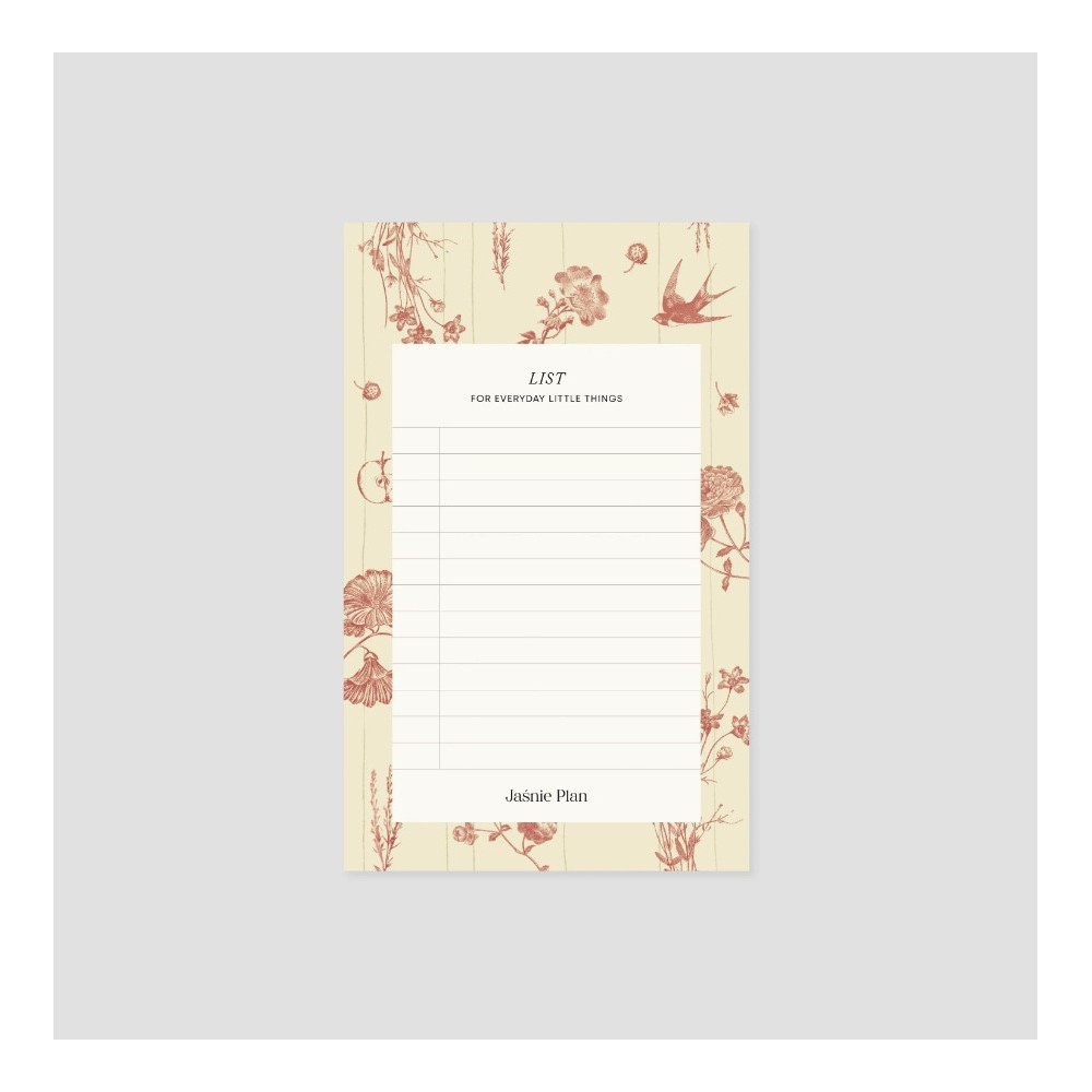 Mini Pad Jaśnie Lista 10 x 16 cm - Jaśnie Plan - żółty