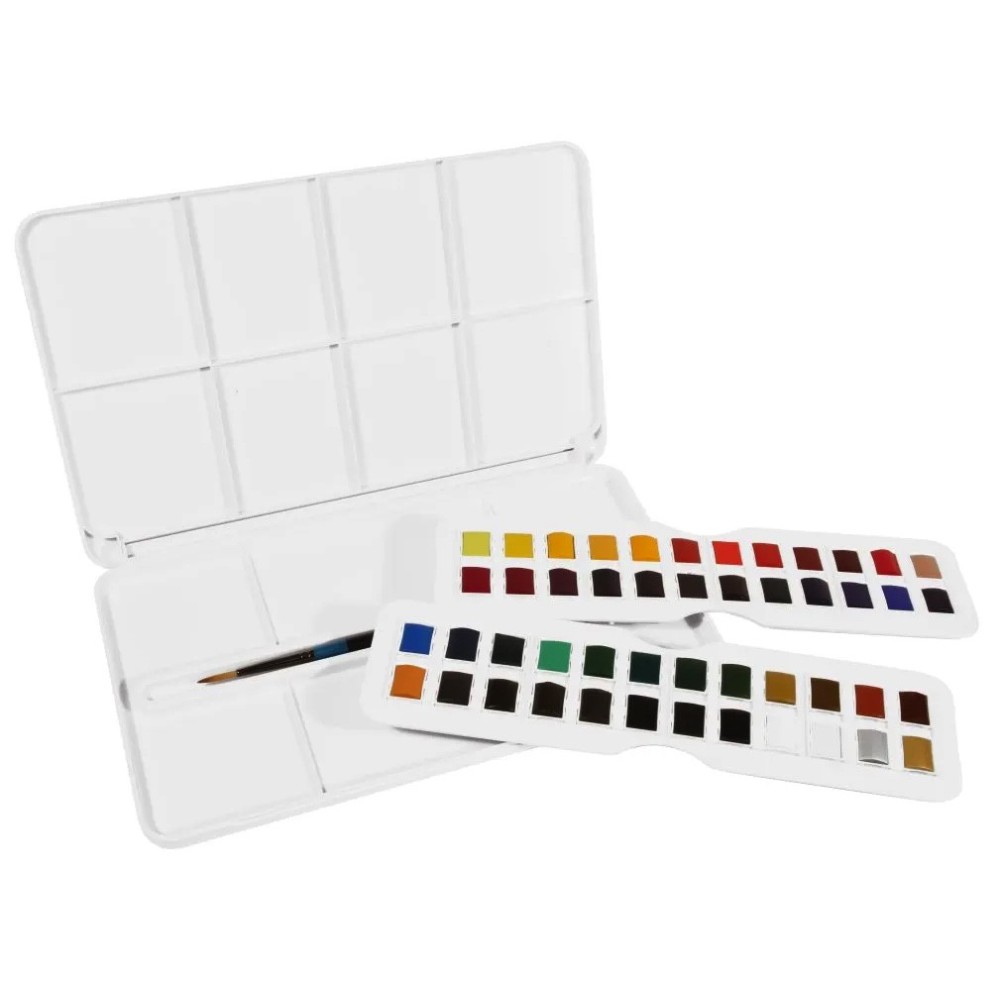 Zestaw akwareli Aquafine Studio w półkostkach - Daler Rowney - 48 szt.