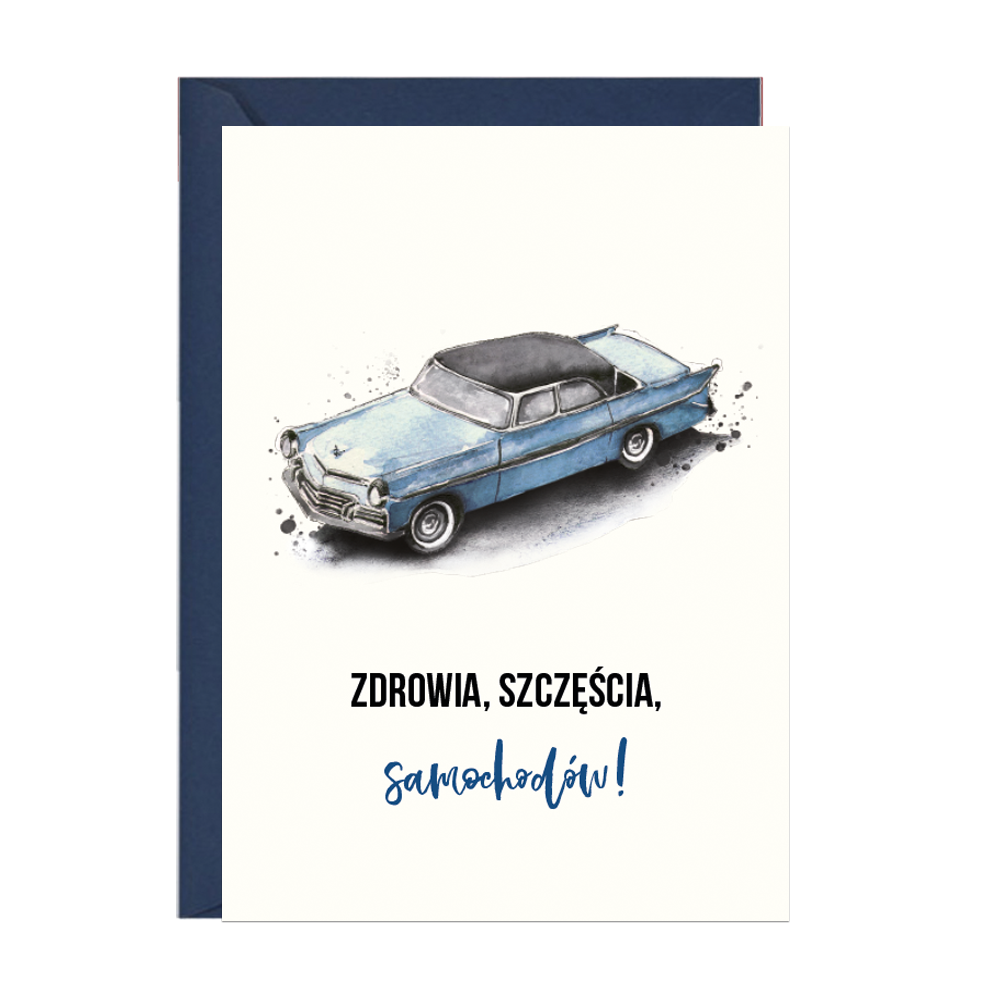 Greeting card A6 - Paperwords - Zdrowia, szczęścia, samochodów