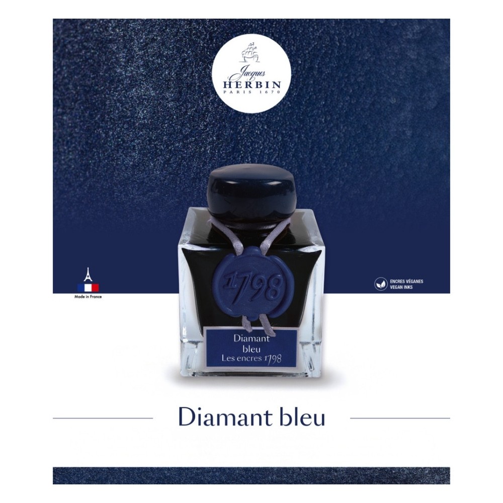 Atrament 1670 w butelce - J.Herbin - Diamant Bleu 50 ml